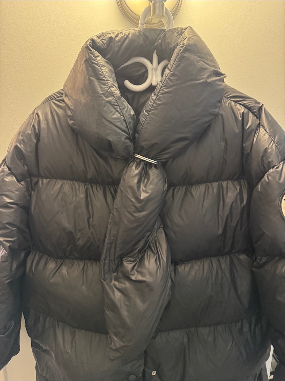 Ermanno Scervino Black Kids Puffer Coat with Heart Patch - Picture 4 of 12